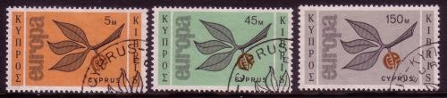 ZYPERN MI-NR. 258-260 GESTEMPELT(USED) EUROPA 1965 ZWEIG