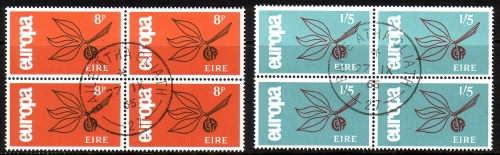 IRLAND MI-NR. 176-177 GESTEMPELT(USED) 4er BLOCK EUROPA 1965 ZWEIG
