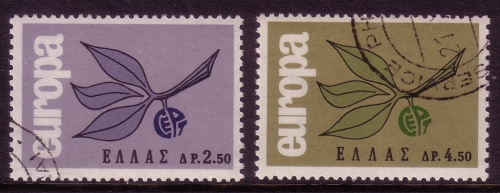 GRIECHENLAND MI-NR. 890-891 o CEPT 1965 ZWEIG