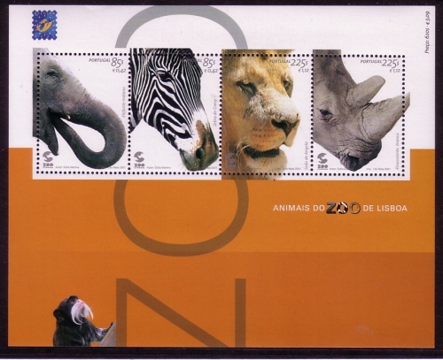 PORTUGAL BLOCK 172 POSTFRISCH(MINT) ZOO LISSABON ELEFANT ZEBRA LÖWE NASHORN
