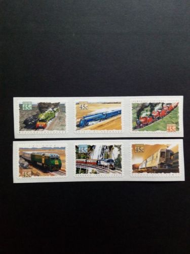 AUSTRALIEN MI-NR. 1354-1359 Streifen(1) selbstklebend POSTFRISCH(MINT) BERÜHMTE ZÜGE 1993 JUBILÄUMSZUG