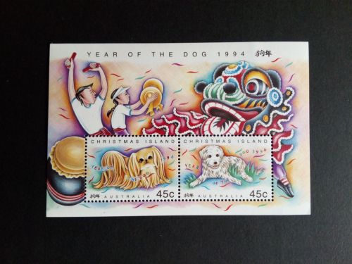 CHRISTMAS ISLANDS BLOCK 8 POSTFRISCH(MINT) JAHR DES HUNDES 1994 PEKINESE MICKEY