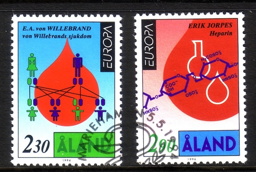 ALAND MI-NR. 86-87 GESTEMPELT(USED) EUROPA 1994 ENTDECKUNGEN und ERFINDUNGEN