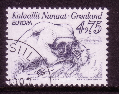 GRÖNLAND MI-NR. 309 GESTEMPELT(USED) EUROPA 1997 SAGEN und LEGENDEN EISBÄR