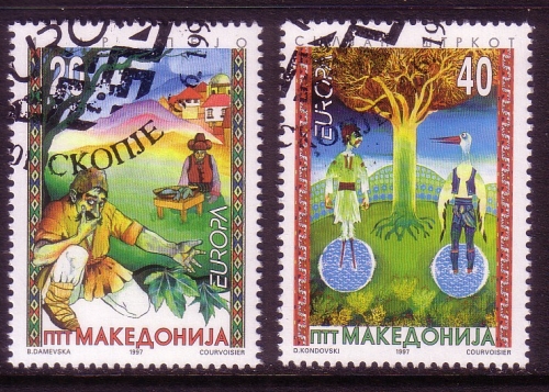 MAKEDONIEN MI-NR. 102-103 GESTEMPELT(USED) EUROPA 1997 SAGEN LEGENDEN