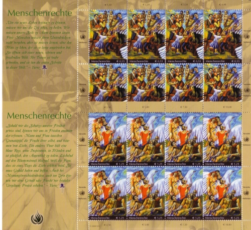 UNO WIEN MI-NR. 430-431 POSTFRISCH(MINT) KLEINBOGENSATZ MENSCHNERECHTE 2004