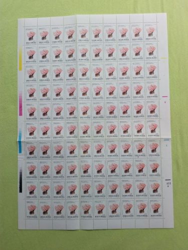 ARGENTINIEN MI-NR. 1855 POSTFRISCH(MINT) BOGEN(100) GEFALTET BLUMEN 1987 KAKTUS