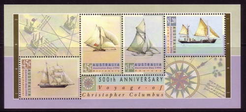 AUSTRALIEN BLOCK 13 POSTFRISCH(MINT) SEGELSCHIFFE 1992