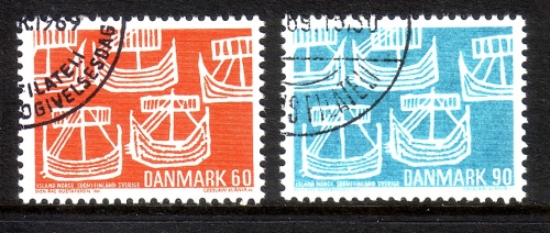 DÄNEMARK MI-NR. 475-476 GESTEMPELT(USED) NORDEN 1969 SEGELBOOTE