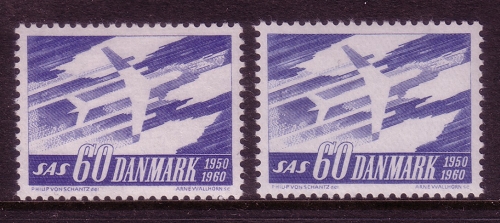 DÄNEMARK MI-NR. 388 x + y POSTFRISCH(MINT) NORDEN 1961 FLUGZEUG