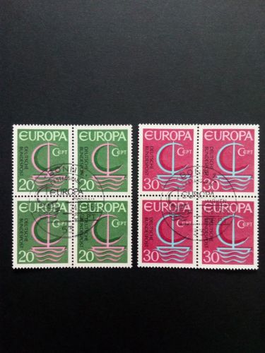 DEUTSCHLAND MI-NR. 519-520 GESTEMPELT(USED) 4er BLOCK EUROPA 1966 SEGEL