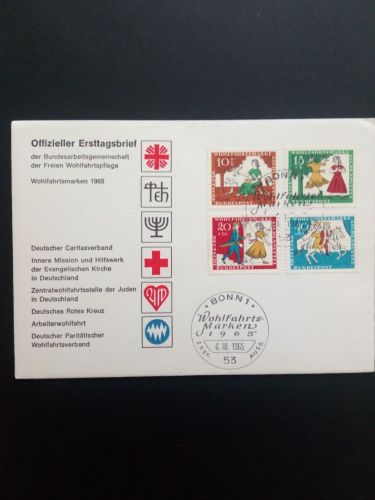DEUTSCHLAND MI-NR. 495-488 FDC WOHLFAHRT 1965 GRIMMS MÄRCHEN (VII) ASCHENPUTTEL