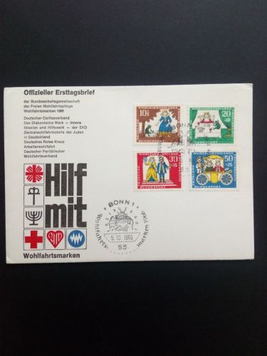 DEUTSCHLAND MI-NR. 523-526 FDC WOHLFAHRT 1966 GRIMMS MÄRCHEN (VIII) FROSCHKÖNIG