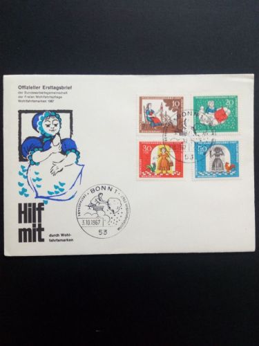 DEUTSCHLAND MI-NR. 538-541 FDC WOHLFAHRT 1967 GRIMMS MÄRCHEN IX FRAU HOLLE