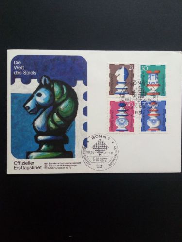 DEUTSCHLAND MI-NR. 742-745 FDC WOHLFAHRT 1972 SCHACHFIGUREN