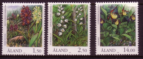 ALAND MI-NR. 33-35 POSTFRISCH(MINT) ORCHIDEEN 1989 FRAUENSCHUH