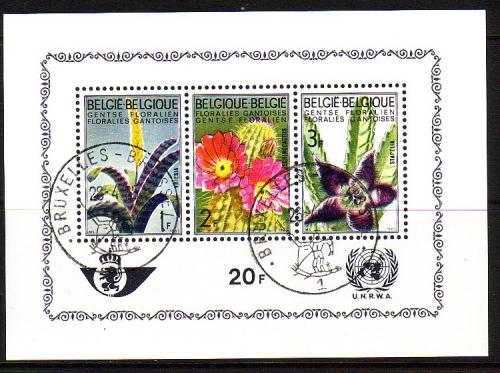 BELGIEN BLOCK 32 GESTEMPELT(USED) GENTER BLUMENSCHAU 1965 KAKTUS