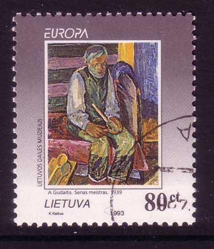 LITAUEN MI-NR. 544 GESTEMPELT(USED) EUROPA 1993 ZEITGENÖSSISCHE KUNST