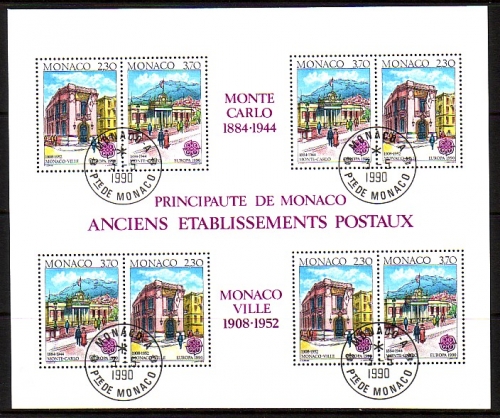 MONACO BLOCK 47 GESTEMPELT(USED) EUROPA 1990 POSTALISCHE EINRICHTUNGEN