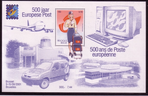 BELGIEN BLOCK 81 POSTFRISCH(MINT) 500 JAHRE POST BRIEFTRÄGERIN 2001