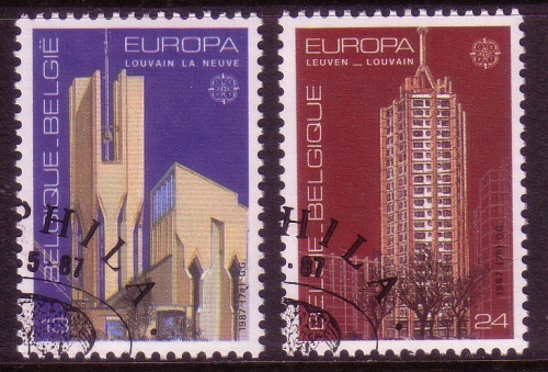 BELGIEN MI-NR. 2303-2304 o EUROPA 1987 - MODERNE ARCHITEKTUR