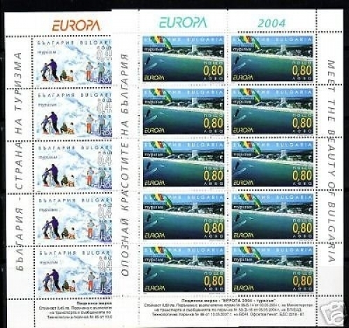 BULGARIEN 10 x KLEINBOGENSATZ MI-NR. 4649-4650 POSTFRISCH(MINT) EUROPA 2004 FERIEN
