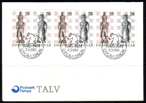 FÄRÖER MH 1 FDC SCHACH 1983 SCHACHFIGUREN