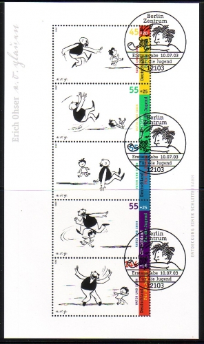 DEUTSCHLAND BLOCK 63 GESTEMPELT(USED) VATER und SOHN SCHLITTENBAHN STEMPEL BERLIN