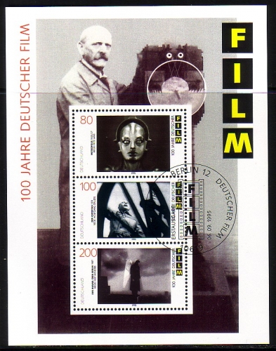 DEUTSCHLAND BLOCK 33 GESTEMPELT(USED) DEUTSCHER FILM METROPOLIS - DER UNTERTAN - DER HIMMEL ÜBER BERLIN