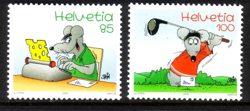SCHWEIZ MI-NR. 1915-1916 POSTFRISCH(MINT) MAUS COMIC VON ULI STEIN