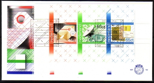NIEDERLANDE BLOCK 22 FDC 100 JAHRE PTT POST TELEFON SPARKASSE 1981