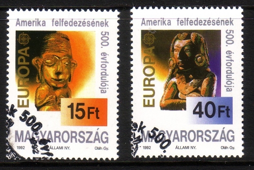 UNGARN MI-NR. 4195-4196 GESTEMPELT(USED) EUROPA 1992 ENTDECKUNG AMERIKAS COLUMBUS