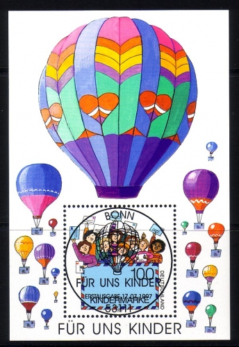 DEUTSCHLAND BLOCK 40 GESTEMPELT(USED) FÜR UNS KINDER HEISSLUFTBALLON STEMPEL BONN