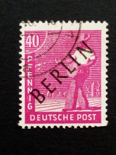 BERLIN MI-NR. 12 GESTEMPELT(USED) SCHWARZAUFDRUCK 1948