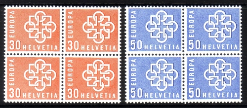SCHWEIZ MI-NR. 679-680 POSTFRISCH(MINT) 4er BLOCK EUROPA 1959