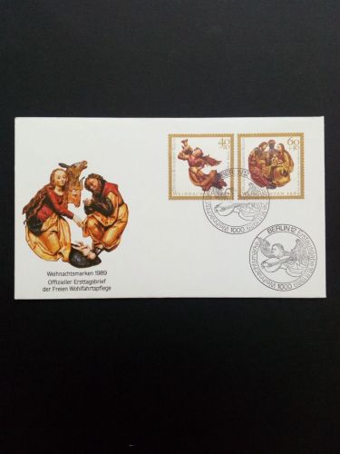 BERLIN MI-NR. 1442-1443 FDC WEIHNACHTEN 1989 ENGEL