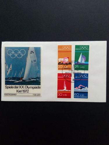 DEUTSCHLAND MI-NR. 719-722 FDC OLYMPISCHE SPIELE 1972 MÜNCHEN SEGELN RINGEN SCHWIMMEN