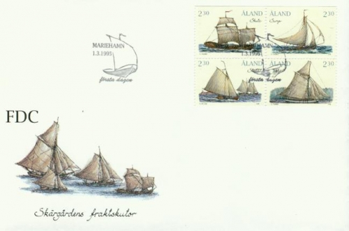 ALAND MI-NR. 95-98 FDC SEGELBOOTE DER SCHÄREN 1995