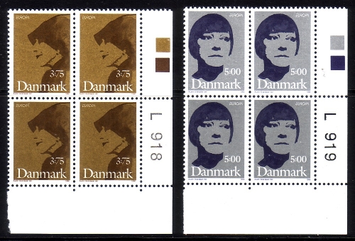 DÄNEMARK MI-NR. 1124-1125 POSTFRISCH(MINT) 4er BLOCK EUROPA 1996 BERÜHMTE FRAUEN ASTA NIELSEN