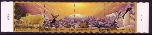 UNO GENF MI-NR. 239-242 GESTEMPELT(USED) KLIMAVERÄNDERUNG 1993 EISBÄR PINGUIN ROBBE