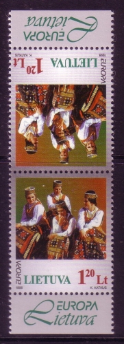 LITAUEN MI-NR. 664 POSTFRISCH(MINT) KEHRDRUCKPAAR EUROPA 1998 FESTE und FEIERTAGE