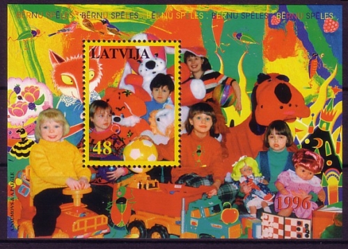 LETTLAND BLOCK 8 POSTFRISCH(MINT) KINDERSPIELE 1996
