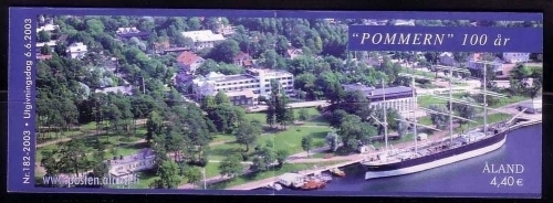 ALAND MH mit MI-NR. 224 GESTEMPELT(USED) VIERMASTBARK POMMERN selbstklebend