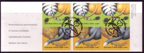 FINNLAND MI-NR. 1463-1464 GESTEMPELT(USED) FOLIENBLATT SELBSTKLEBEND VALENTINSTAG TIERSCHWÄNZE VON KATZE HUND ZEBRA LÖWE