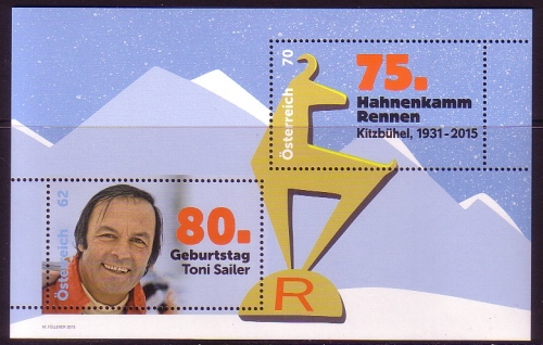 ÖSTERREICH BLOCK 84 POSTFRISCH(MINT) 80. GEBURTSTAG VON TONI SAILER SKIFAHRER