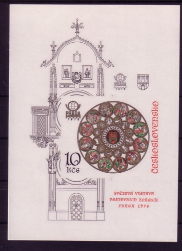 TSCHECHOSLOWAKEI BLOCK 35 B POSTFRISCH(MINT) PRAGA ´78 - STADTWAPPEN TIERKREISZEICHEN