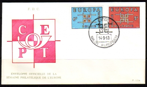 BELGIEN MI-NR. 1320-1321 FDC CEPT 1963 STEMPEL LIEGE