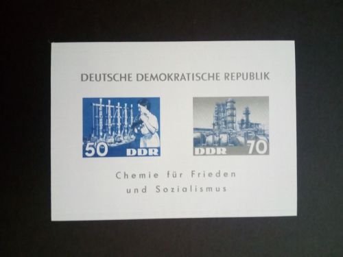 DDR BLOCK 18 POSTFRISCH(MINT) CHEMISCHE INDUSTRIE 1963