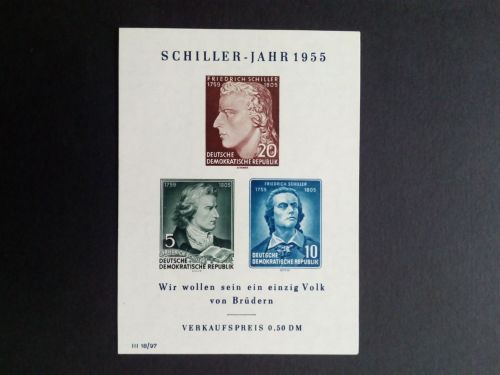 DDR BLOCK 12 POSTFRISCH(MINT) SCHILLER JAHR 1955