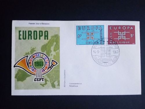 BELGIEN MI-NR. 1320-1321 FDC CEPT 1963 ORNAMENT
